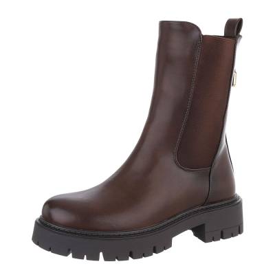 Platform ankle boots for women in brown