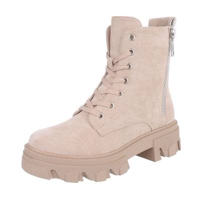 Schnürstiefeletten für Damen in Beige