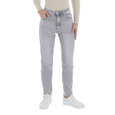 Straight Leg Jeans für Damen in Grau
