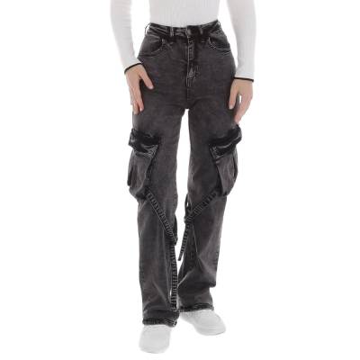 Relaxed Fit Jeans für Damen in Grau