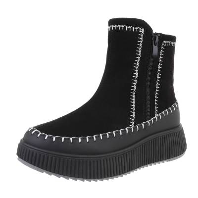 Platform ankle boots for women in black