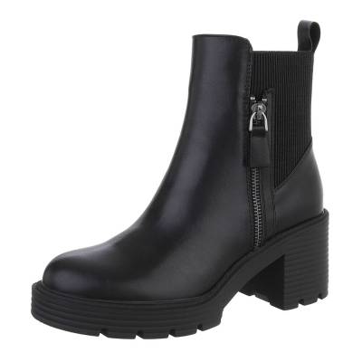 Platform ankle boots for women in black