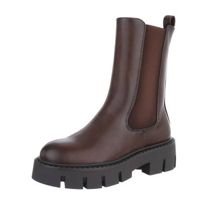 Platform ankle boots for women in brown