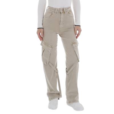 Relaxed fit jeans for women in beige