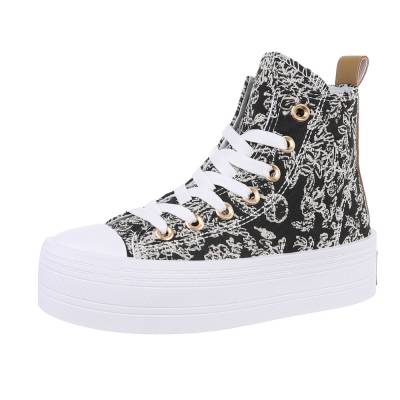 High-top sneakers for women in black and white