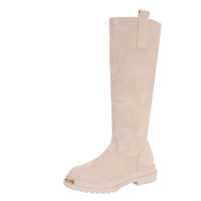 Plateaustiefel für Damen in Beige