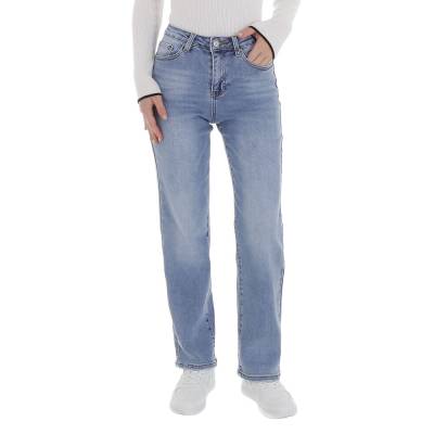 Straight leg jeans for women in blue