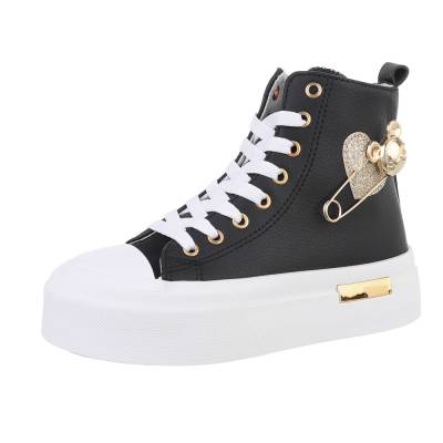 High-top sneakers for women in black and white