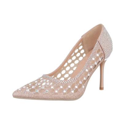 High heel pumps for women in champagne