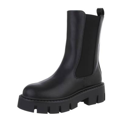 Platform ankle boots for women in black