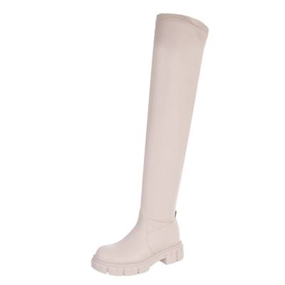 Plateaustiefel für Damen in Beige