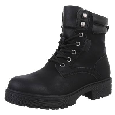 Flat ankle boots for women in black