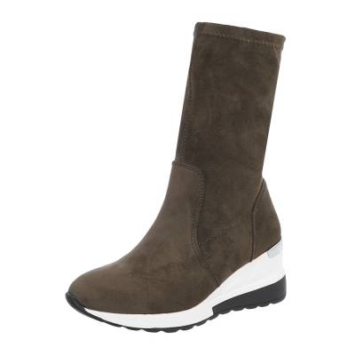 Wedge ankle boots for women in olive