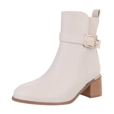 Classic ankle boots for women in beige