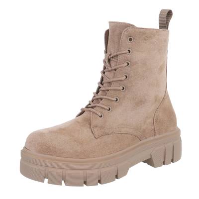 Lace-up ankle boots for women in light-brown