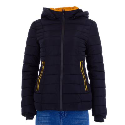 Between-seasons jacket for women in dark-blue and orange