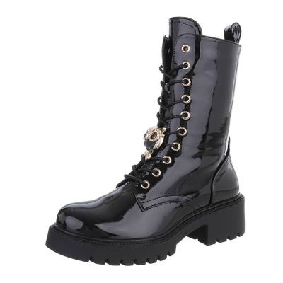 Lace-up ankle boots for women in black