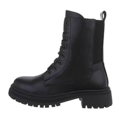 Lace-up ankle boots for women in black
