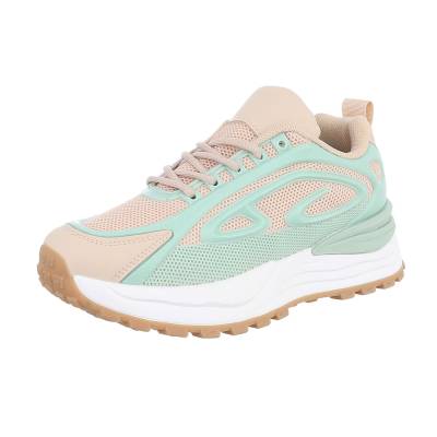 Sneakers Low für Damen in Grün und Beige