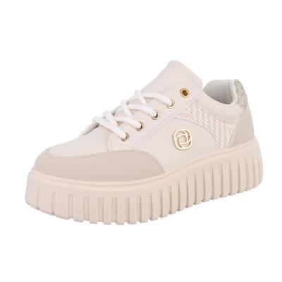 Low-top sneakers for women in beige