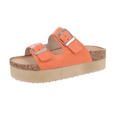 Platform sandals for women in orange