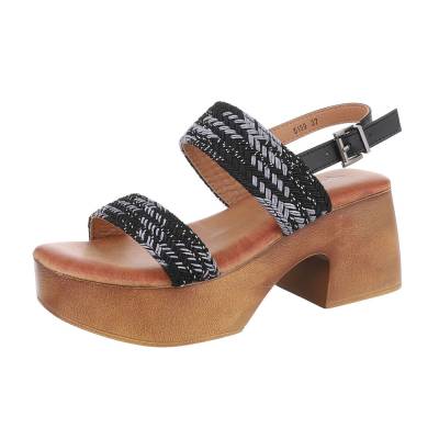 Platform sandals for women in black and gray
