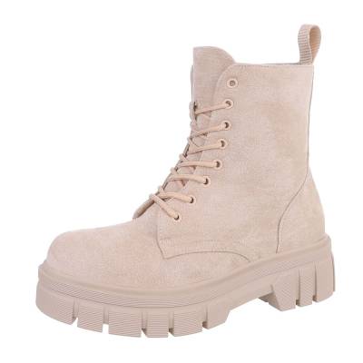 Schnürstiefeletten für Damen in Beige