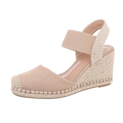 Wedge sandals for women in light-brown
