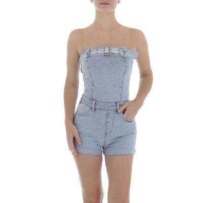 Short jumpsuit for women in light-blue