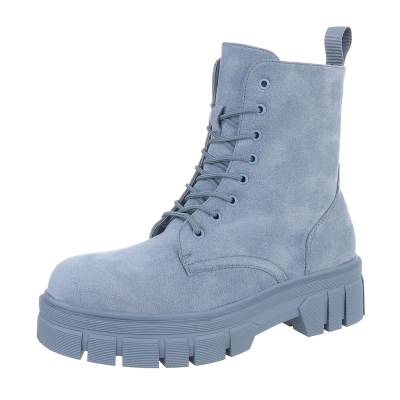 Lace-up ankle boots for women in light-blue