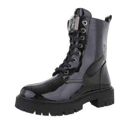 Lace-up ankle boots for women in black