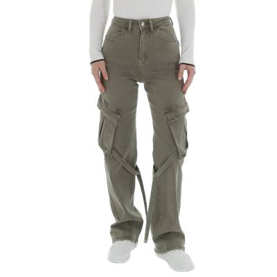 Relaxed fit jeans for women in light-green