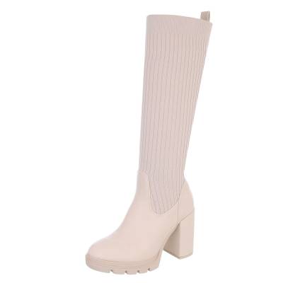 Heeled boots for women in beige