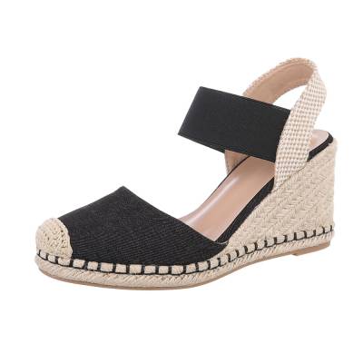 Wedge sandals for women in black