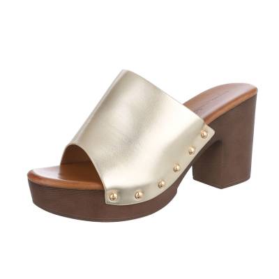 Platform sandals for women in gold
