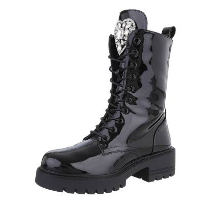 Lace-up ankle boots for women in black