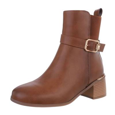 Classic ankle boots for women in camel