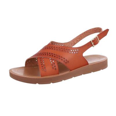 Strappy sandals for women in camel