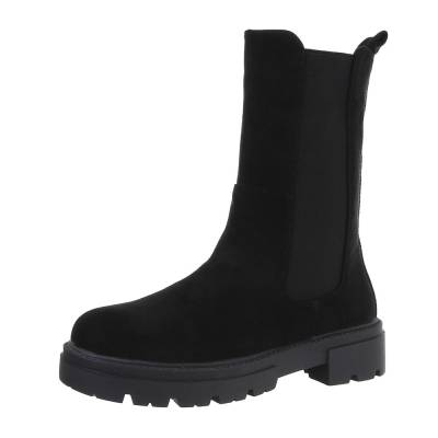 Platform ankle boots for women in black