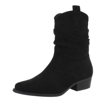 Flache Stiefeletten für Damen in Schwarz