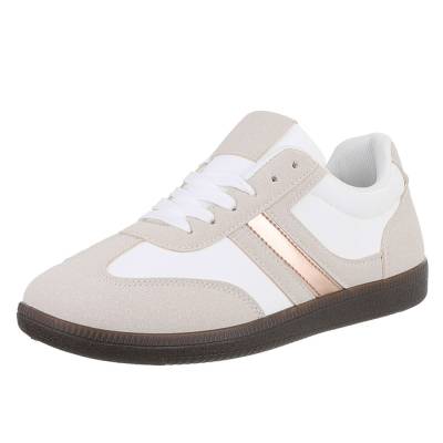 Low-top sneakers for women in white and beige