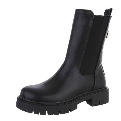 Platform ankle boots for women in black