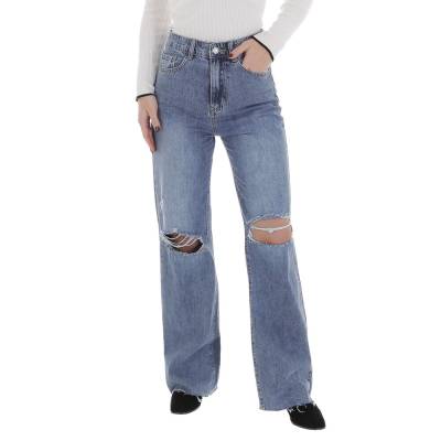 Straight leg jeans for women in blue