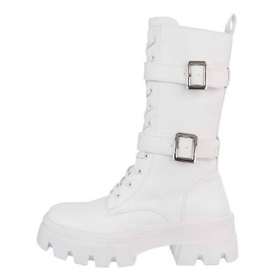 Platform boots for women in white
