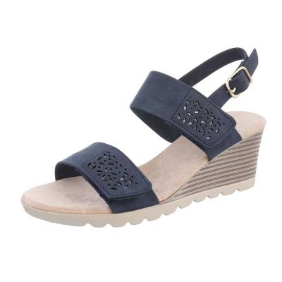 Wedge sandals for women in dark-blue
