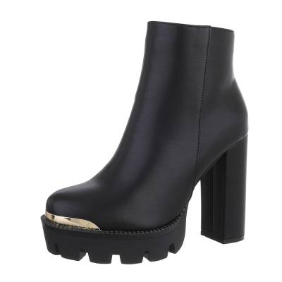 Platform ankle boots for women in black