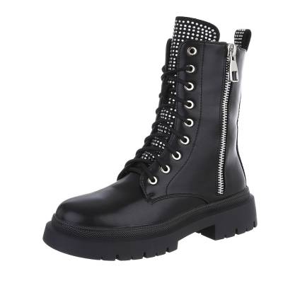 Lace-up ankle boots for women in black